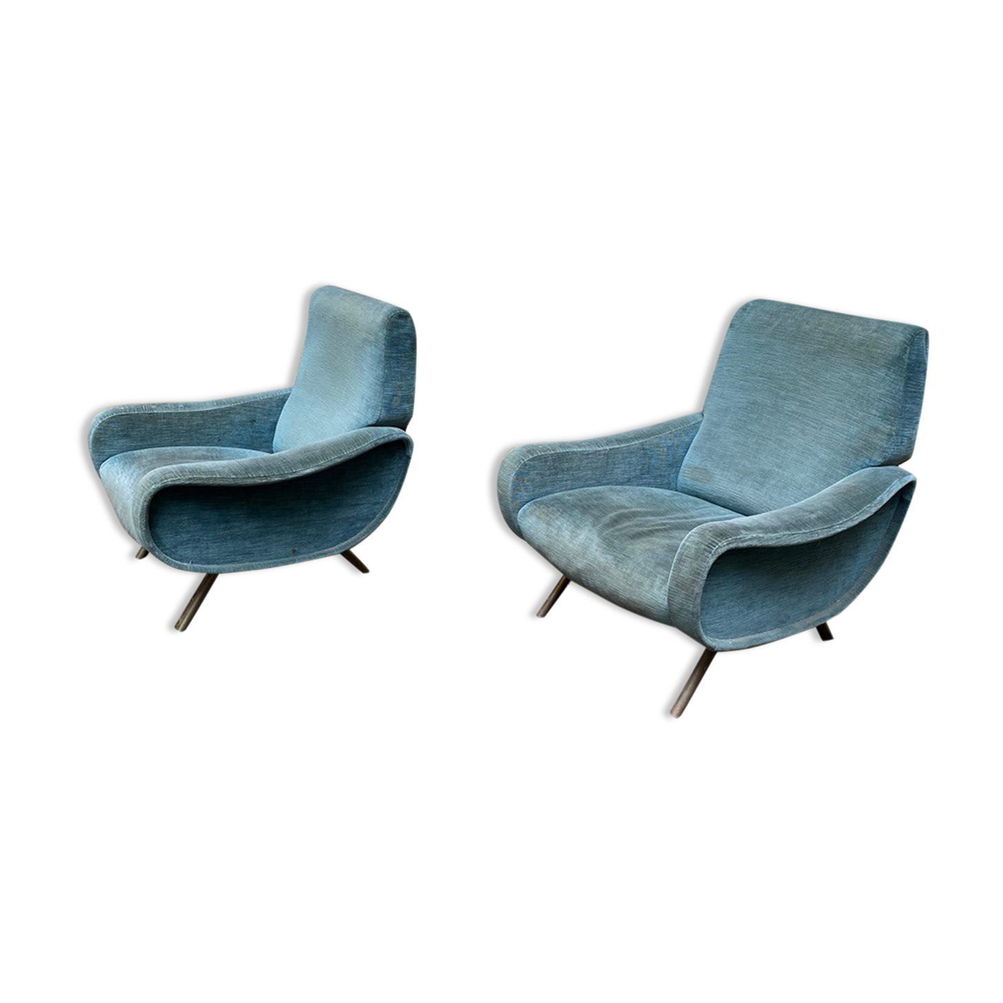 Pair of lady armchairs by Marco Zanuso for Arflex