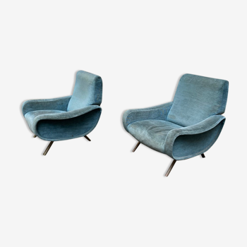 Pair of lady armchairs by Marco Zanuso for Arflex