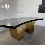 Addor 60s sculptural marble and brass coffee table