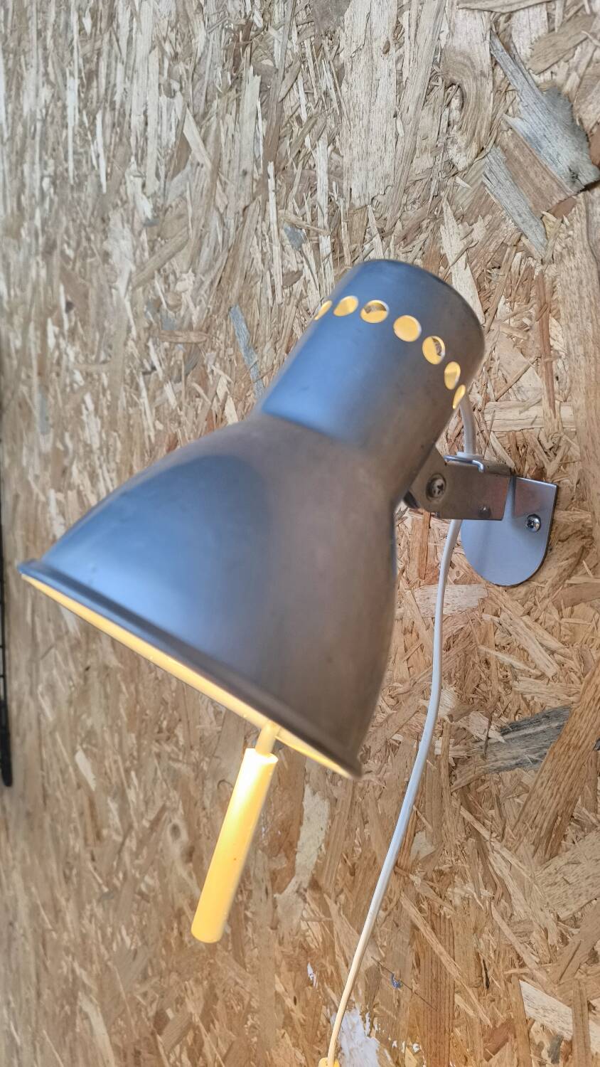Vintage brushed aluminum wall light