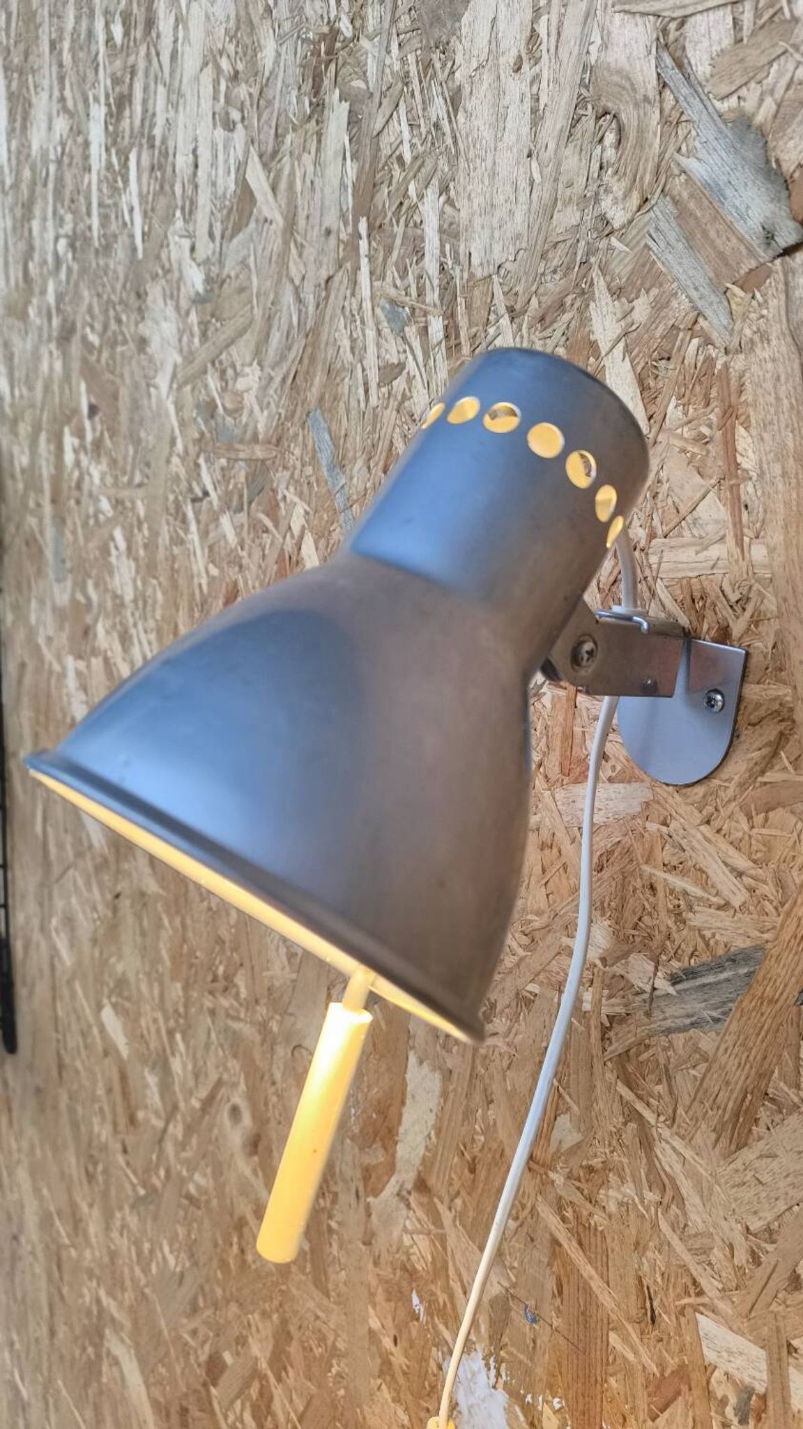Vintage brushed aluminum wall light
