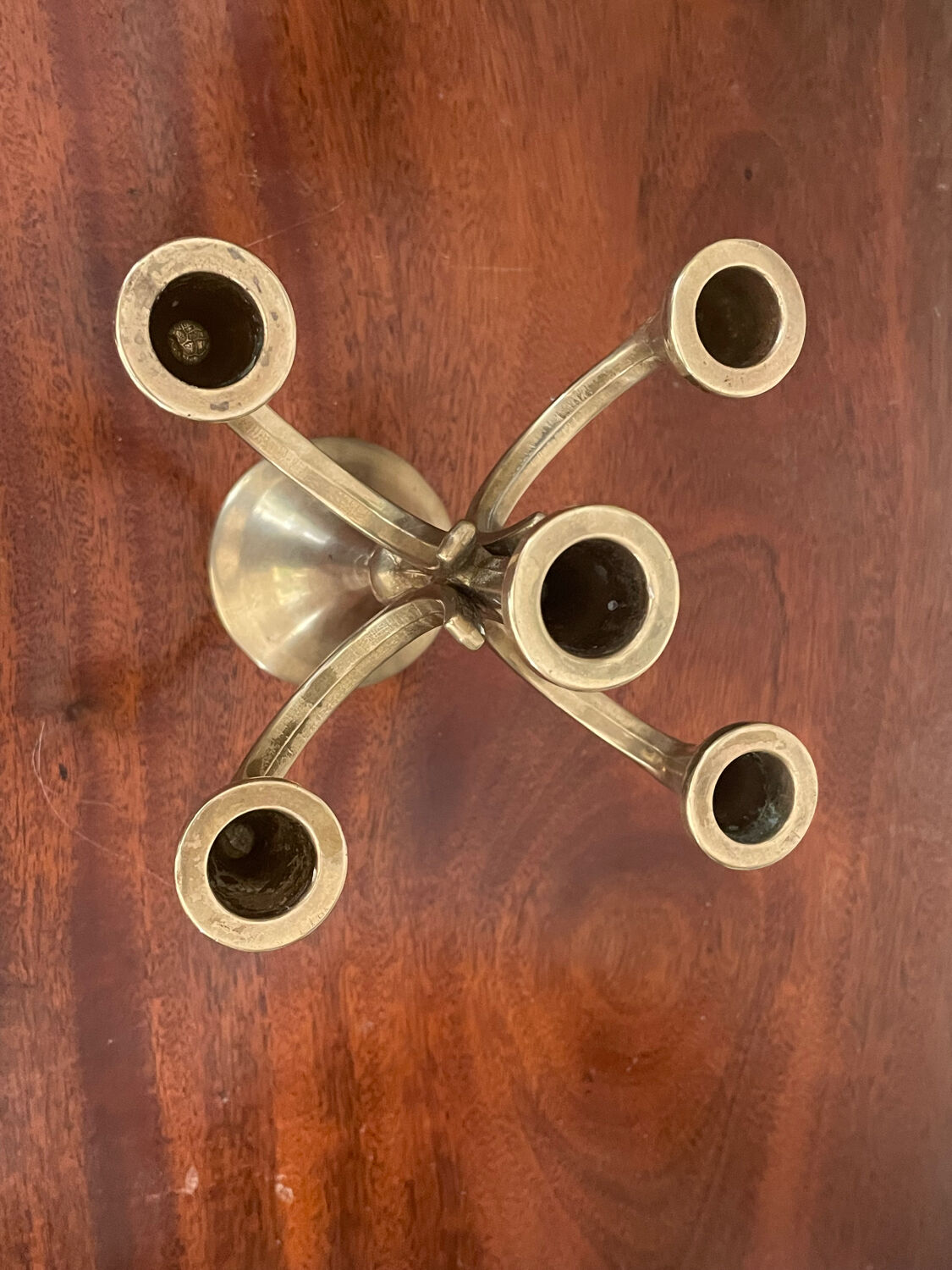 Brutalist solid brass candlestick