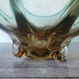Coupe en verre ambré et vert