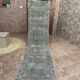 Moroccan silk hallway rug with cactus pattern: handwoven