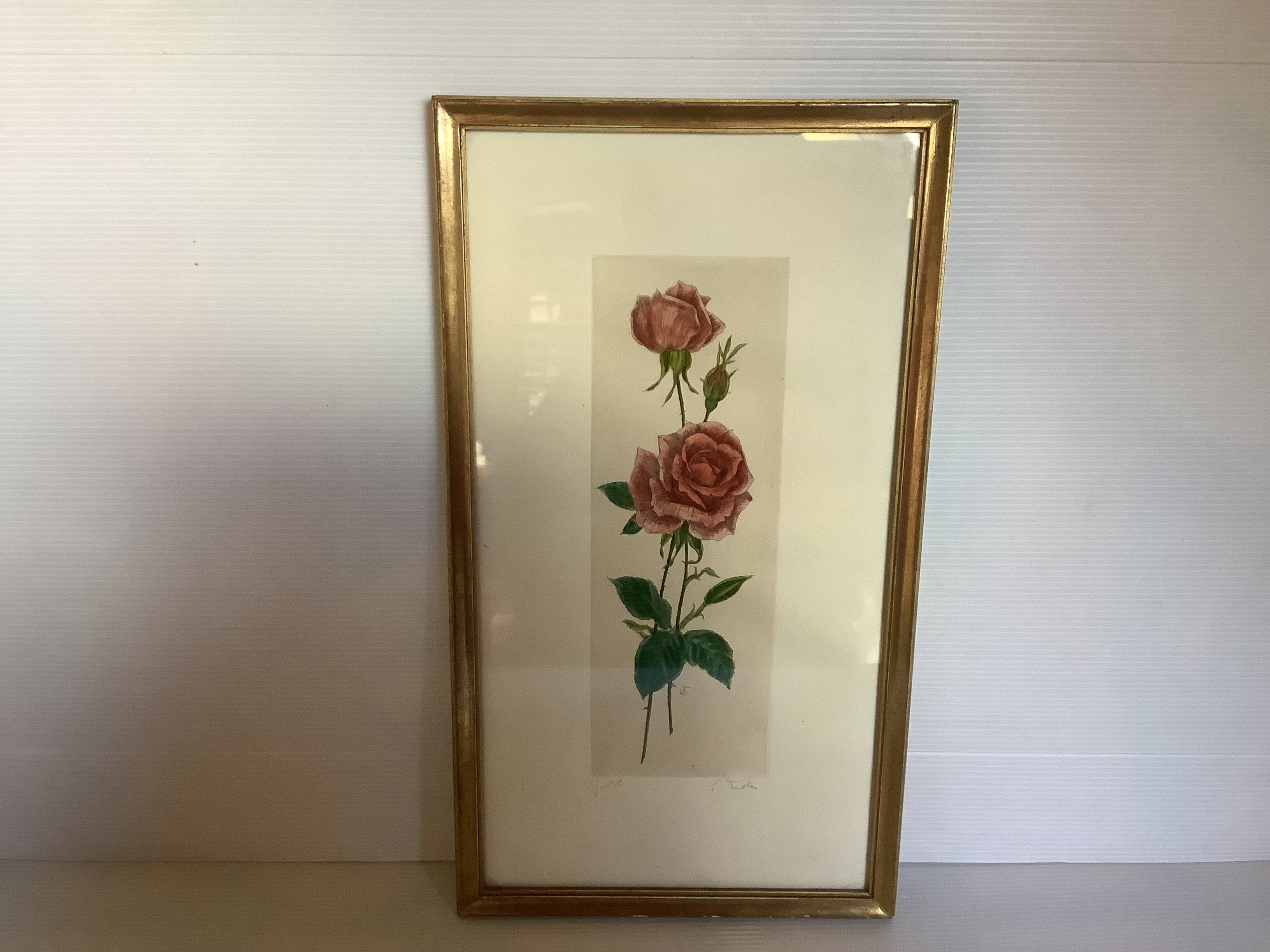 Pink rose flowers frame