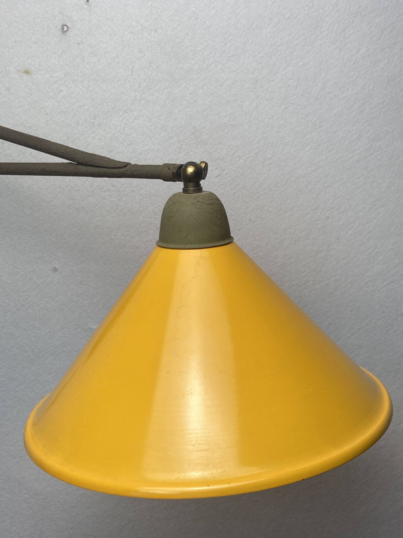 teak and metal midcentury swing arm wall lamp, Dutch 1960s