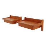 Set of Danish floating bedside tables | Teak | Vintage