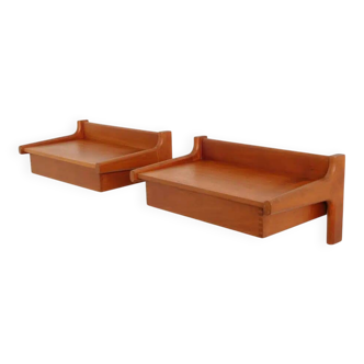 Set of Danish floating bedside tables | Teak | Vintage