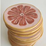 Pink grapefruit coaster