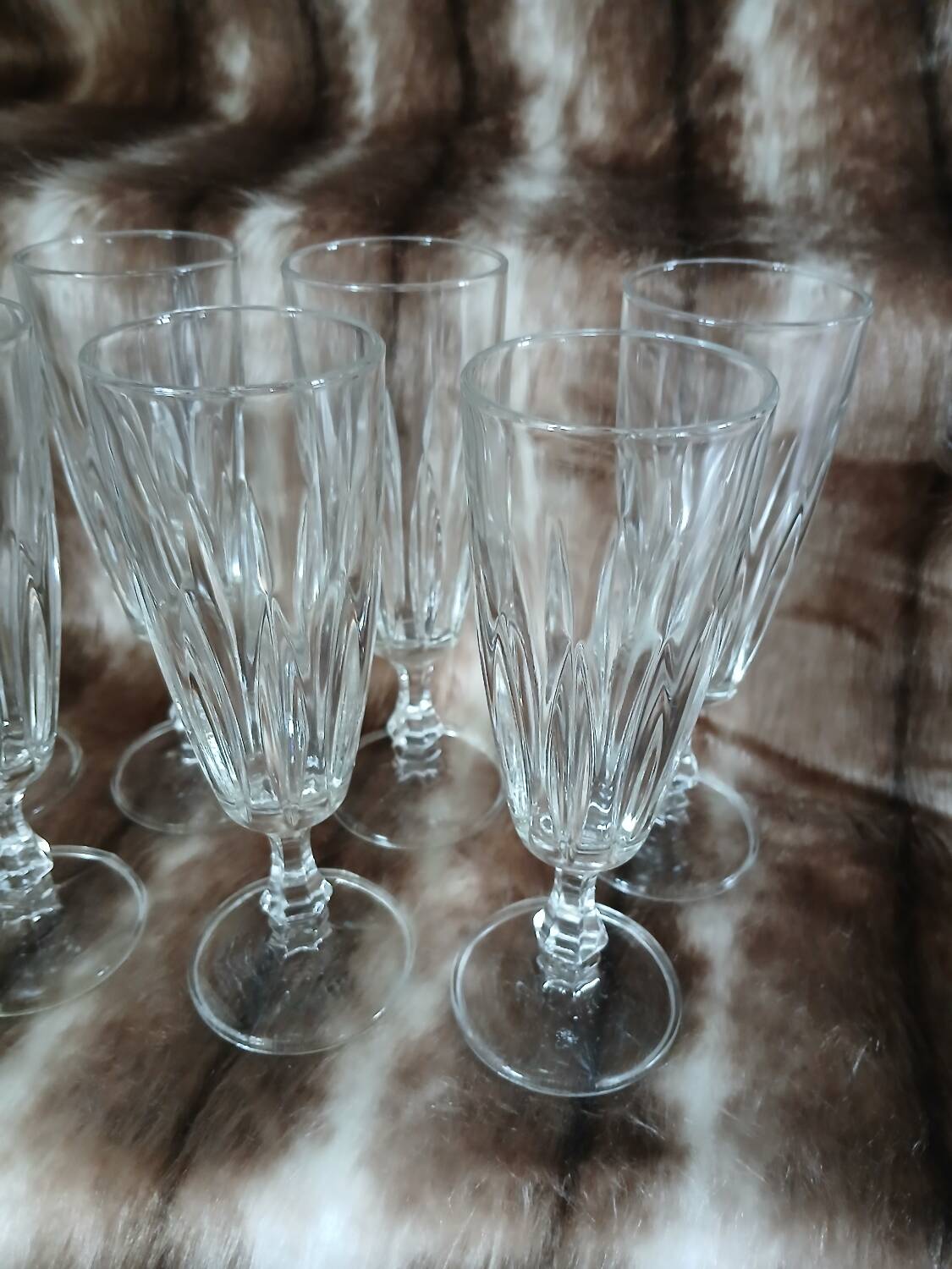 8 antique champagne flutes