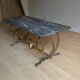 Table basse en marbre gris, année 60-70
