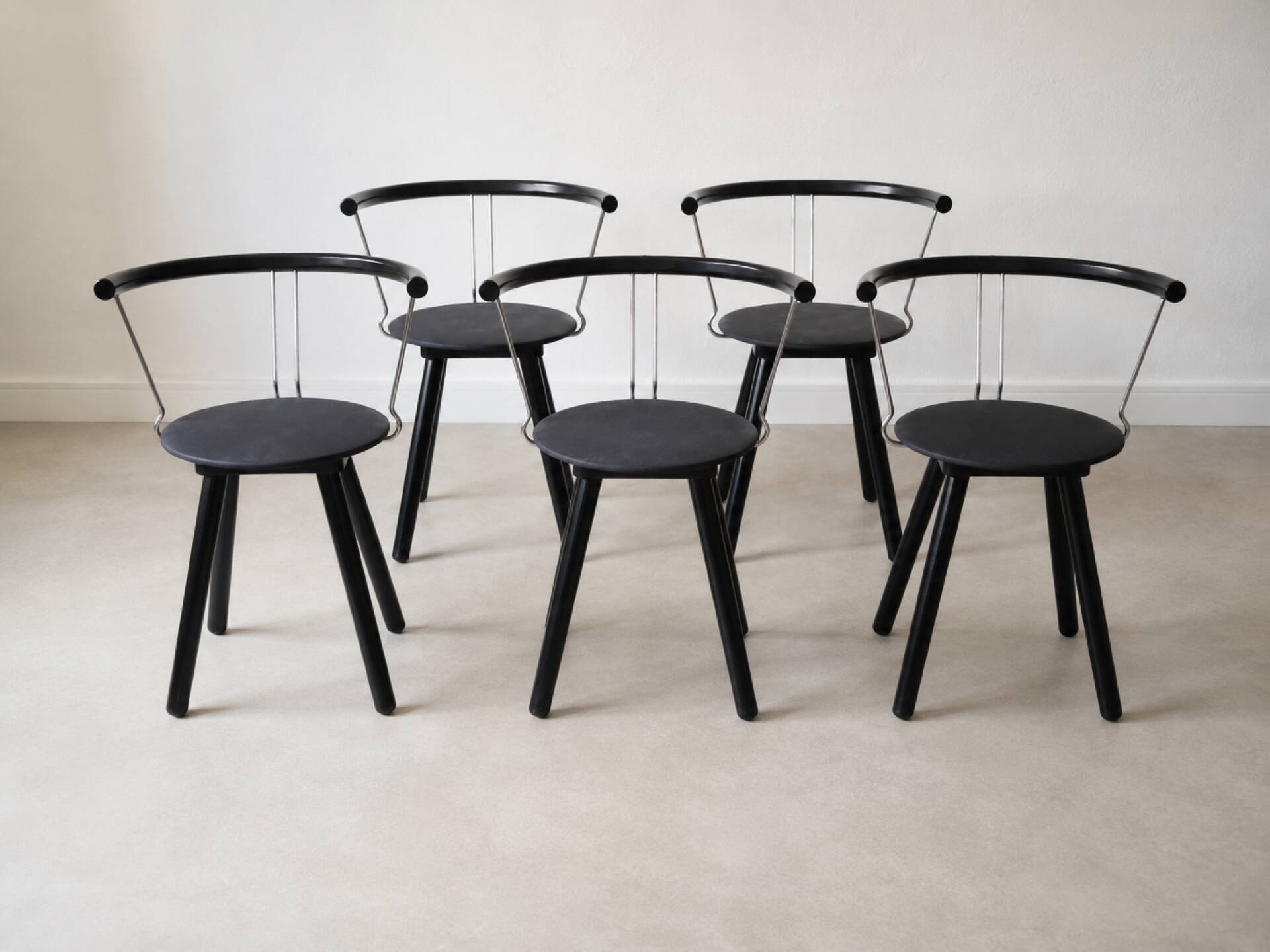 Techna armchairs – asahi kogyo, italian manufacture, 1990s