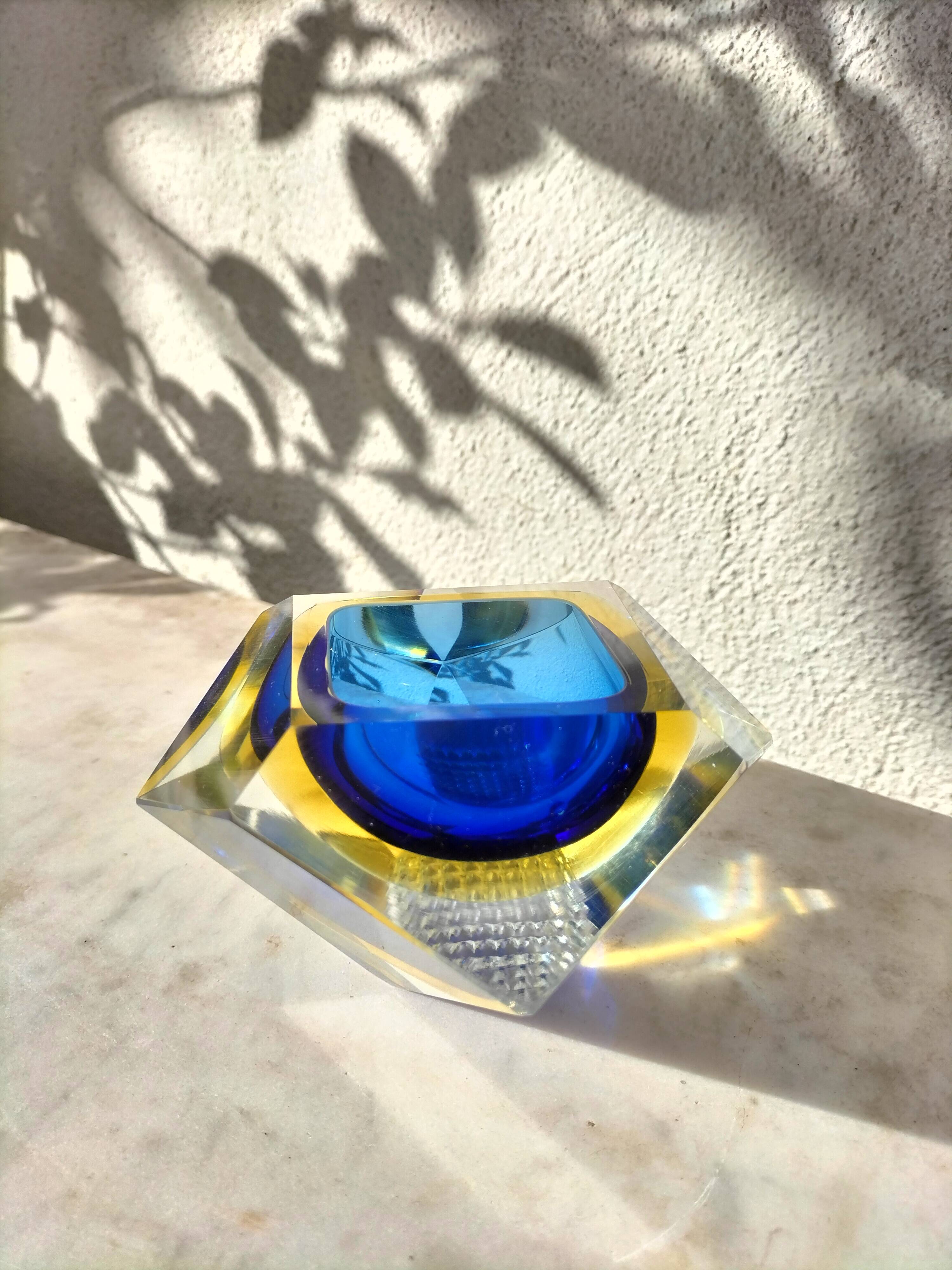 Cendrier sommerso en verre de murano