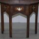 Antique Leather Studded Console Table in Gothic Pugin Style Restored