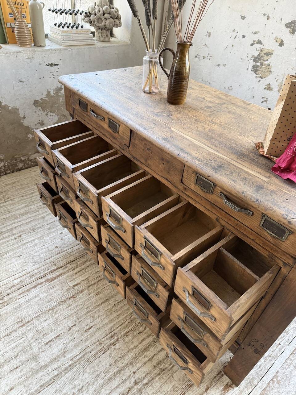 Comptoir, îlot central, meuble de métier multi-tiroirs