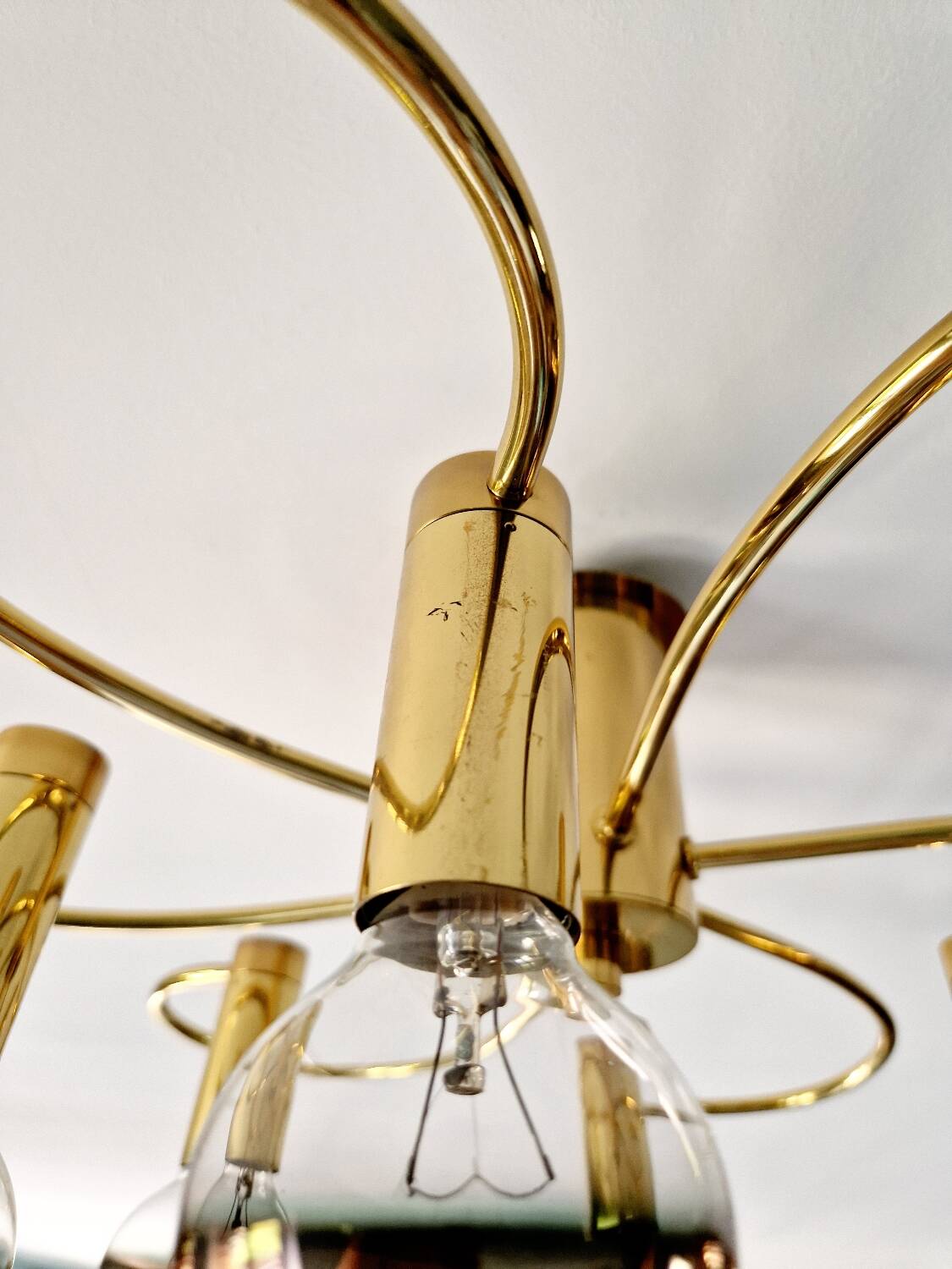 Brass ceiling light, Cosack Leuchten, 1970s