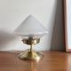 Antique table lamp with pointed glass globe and brass base, antique vintage lighting fixture LAMP-7345
