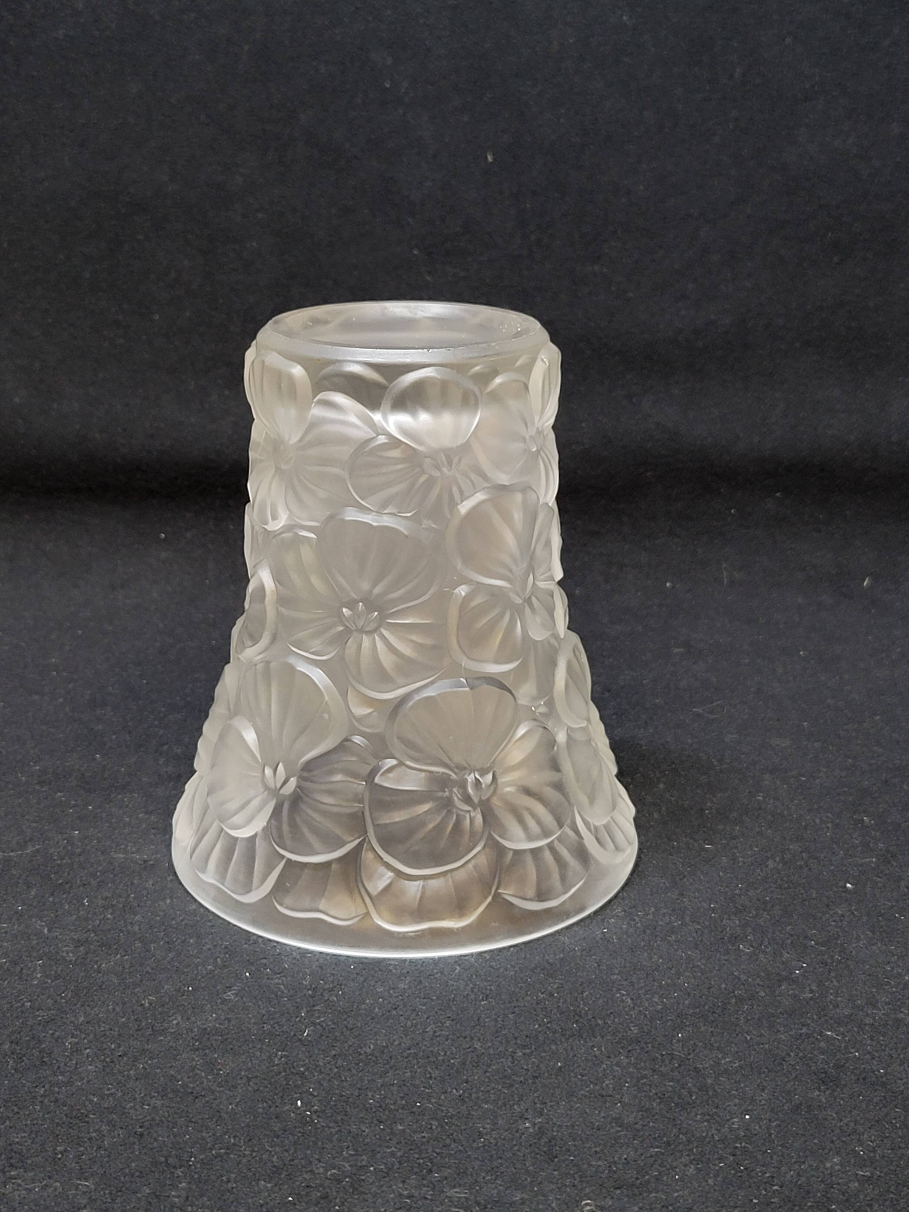 Josef Inwald Barolac Glassware Floral Vase Molded Pressed Frosted Art Glass