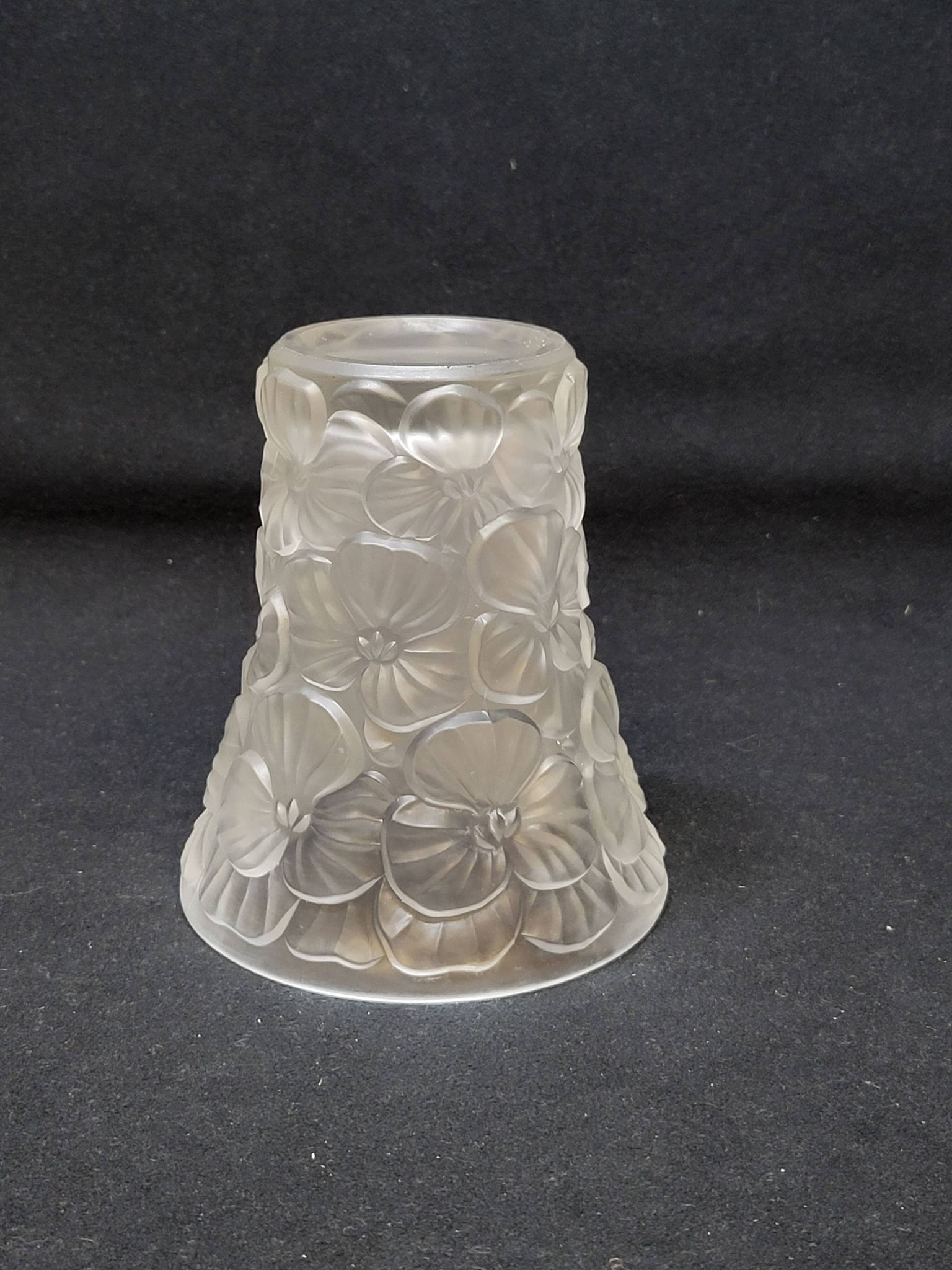 Josef Inwald Barolac Glassware Floral Vase Molded Pressed Frosted Art Glass