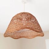 Vintage wicker cane rattan pendant light
