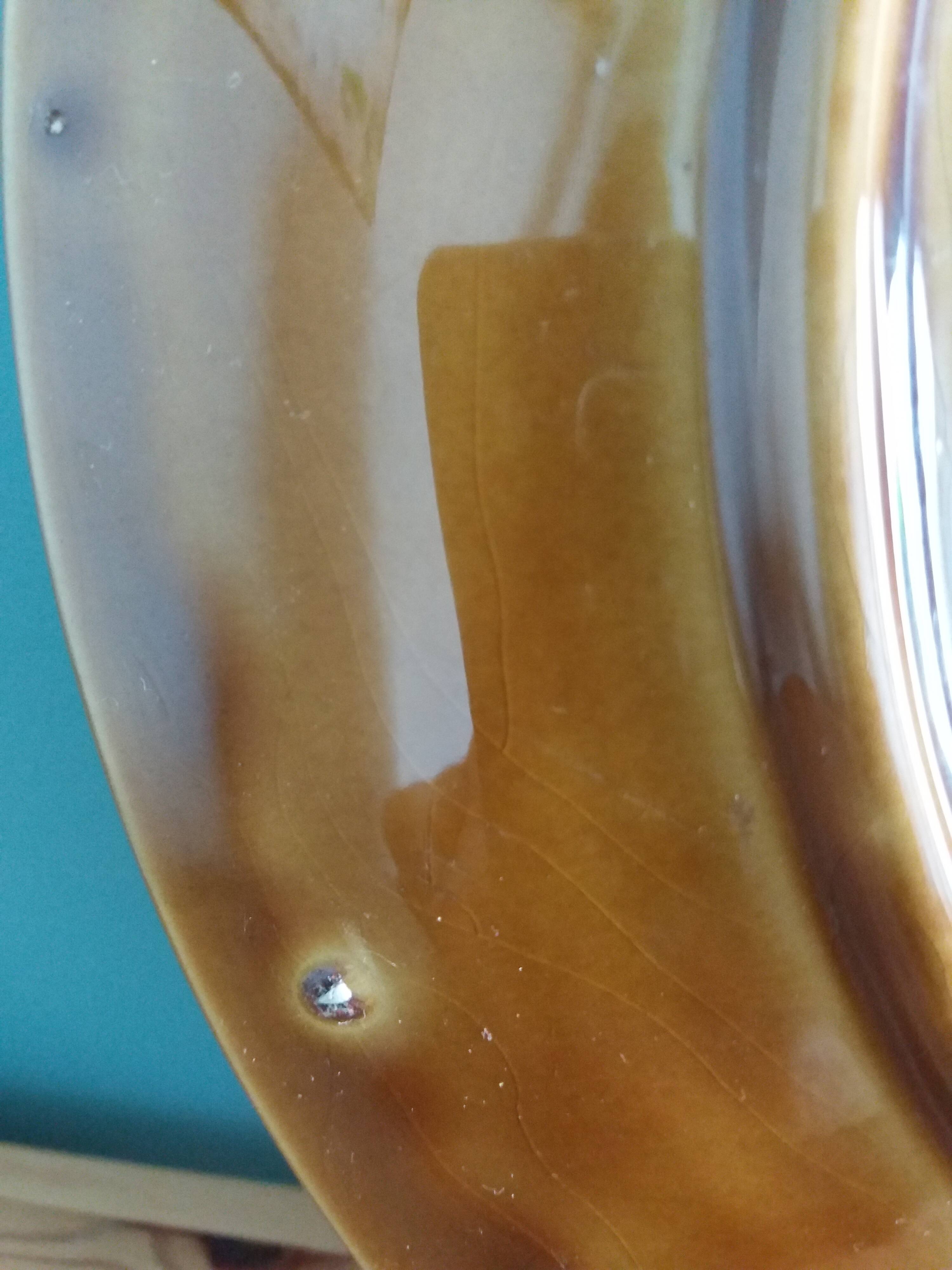 Pie dish cheese platter barbotine Gien 60s