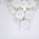 Huge Vintage Italian Chandelier with White Murano Glass Discs