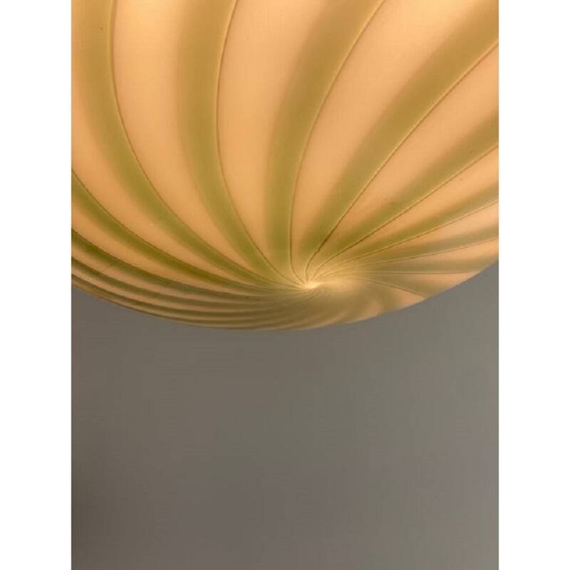 Contemporary milky-green sphere in murano glass swirl table lamp