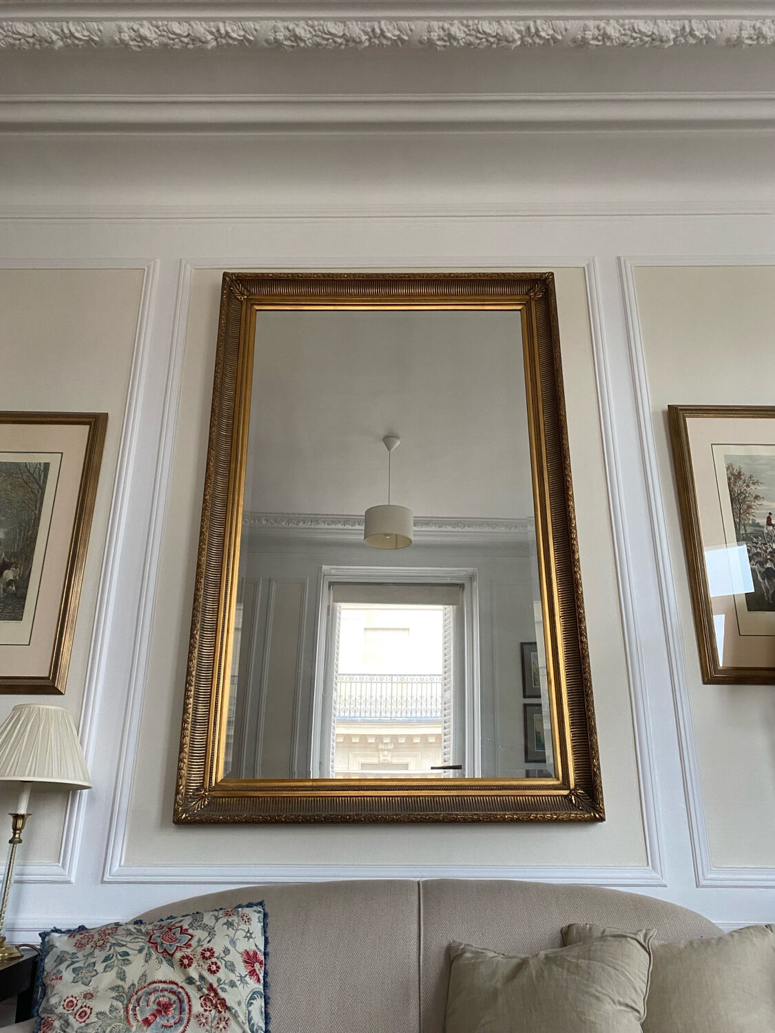 A gilt wood and gesso picture frame mirror, French Second Empire style