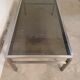 Table basse design vintage verre fumé