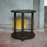 Turned wood coffee table, wooden side table, bedside table.