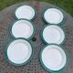 6 flat plates in white earthenware and green edging Digoin Sarreguemines vintage