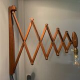 Erik Hansen vintage teak accordion scissor wall lamp