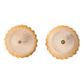 Lot de 2 plafonniers italiens en verre de Murano jaune, Murano, 1970