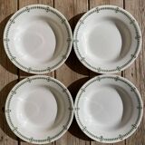Set of 4 Creil and Montéreau soup plates