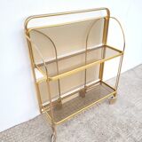 Vintage folding serving table on wheels 1970