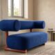 Two-seater sofa Moroso Pipe Blue