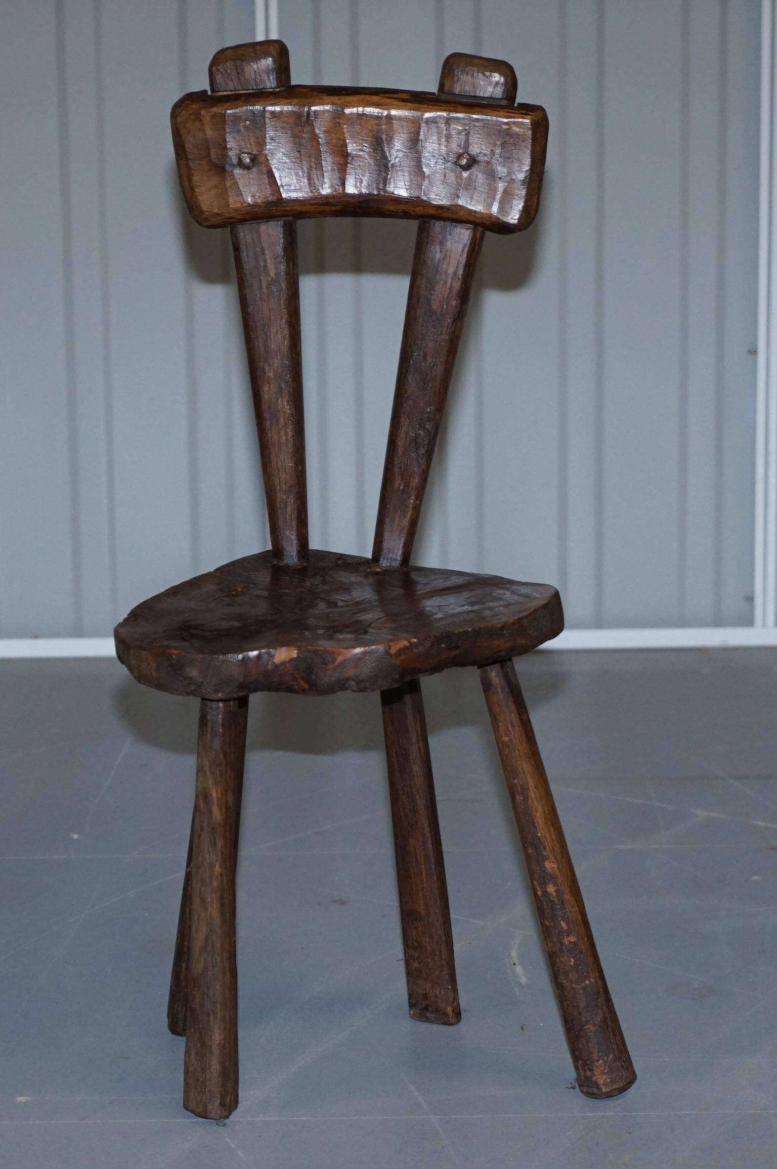 French nursing chair hand-carved in chestnut around 1760