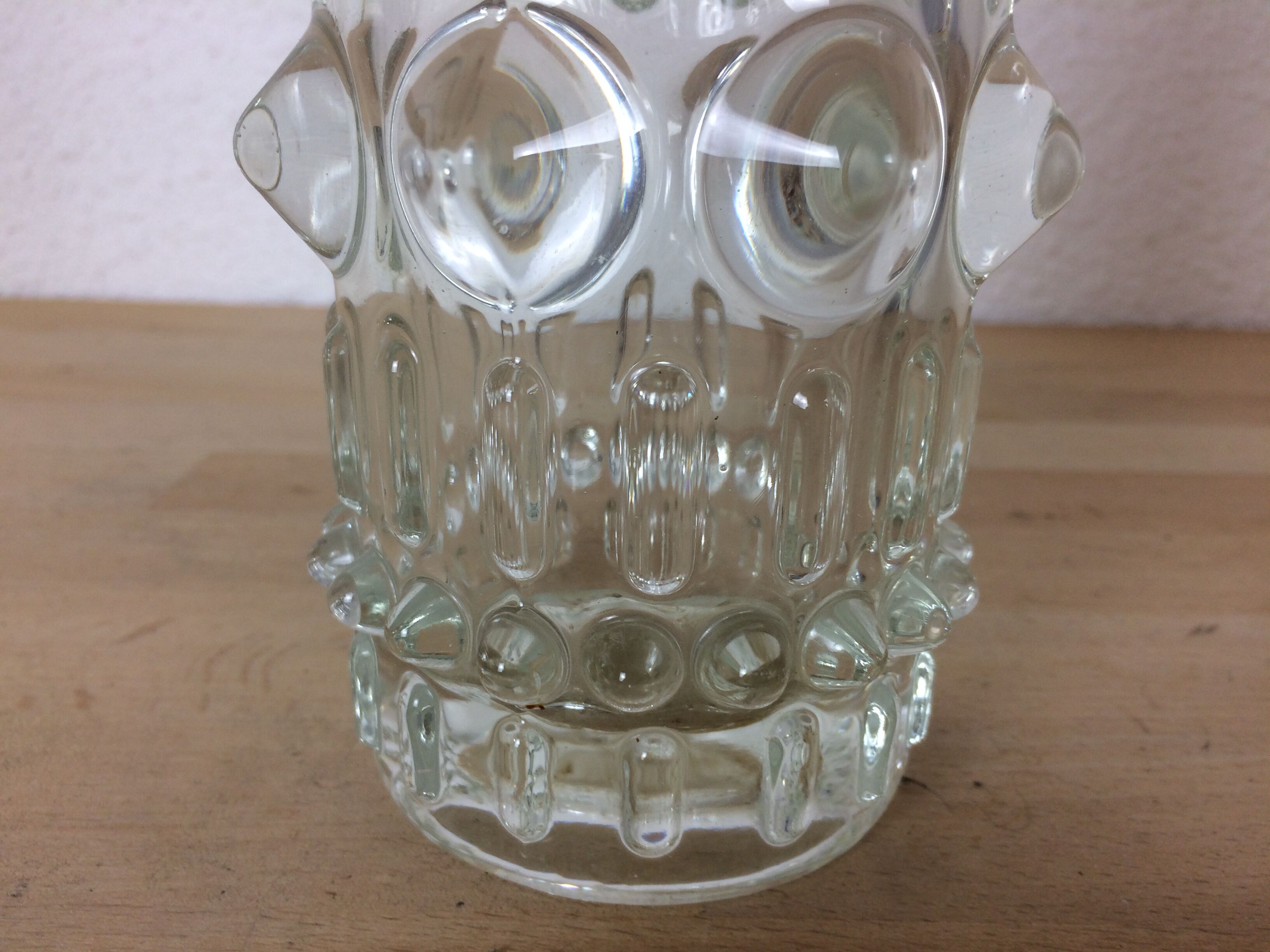 Roll vase by Frantisek Peceny for Sklo Union in pressed glass.