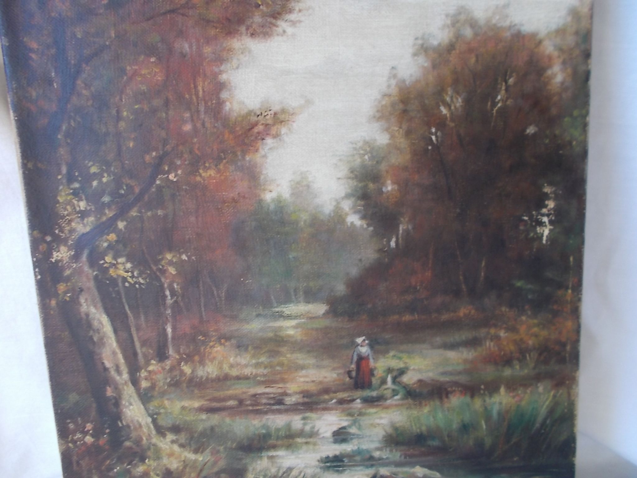 Pair of antique paintings "landscape oil on canvas"