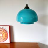 Suspension in blue opaline mushroom design 60s-70s