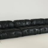 Camaleonda Sofa in Black Leather by Mario Bellini for C&B Italia 1960s