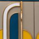 Mid-Century Modern Style Solid Wood and Colored Glass Italian Sideboard