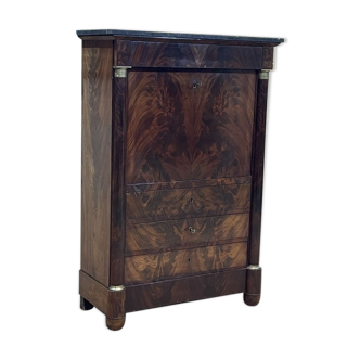 Secretary Empire XIXth in mahogany and marble top