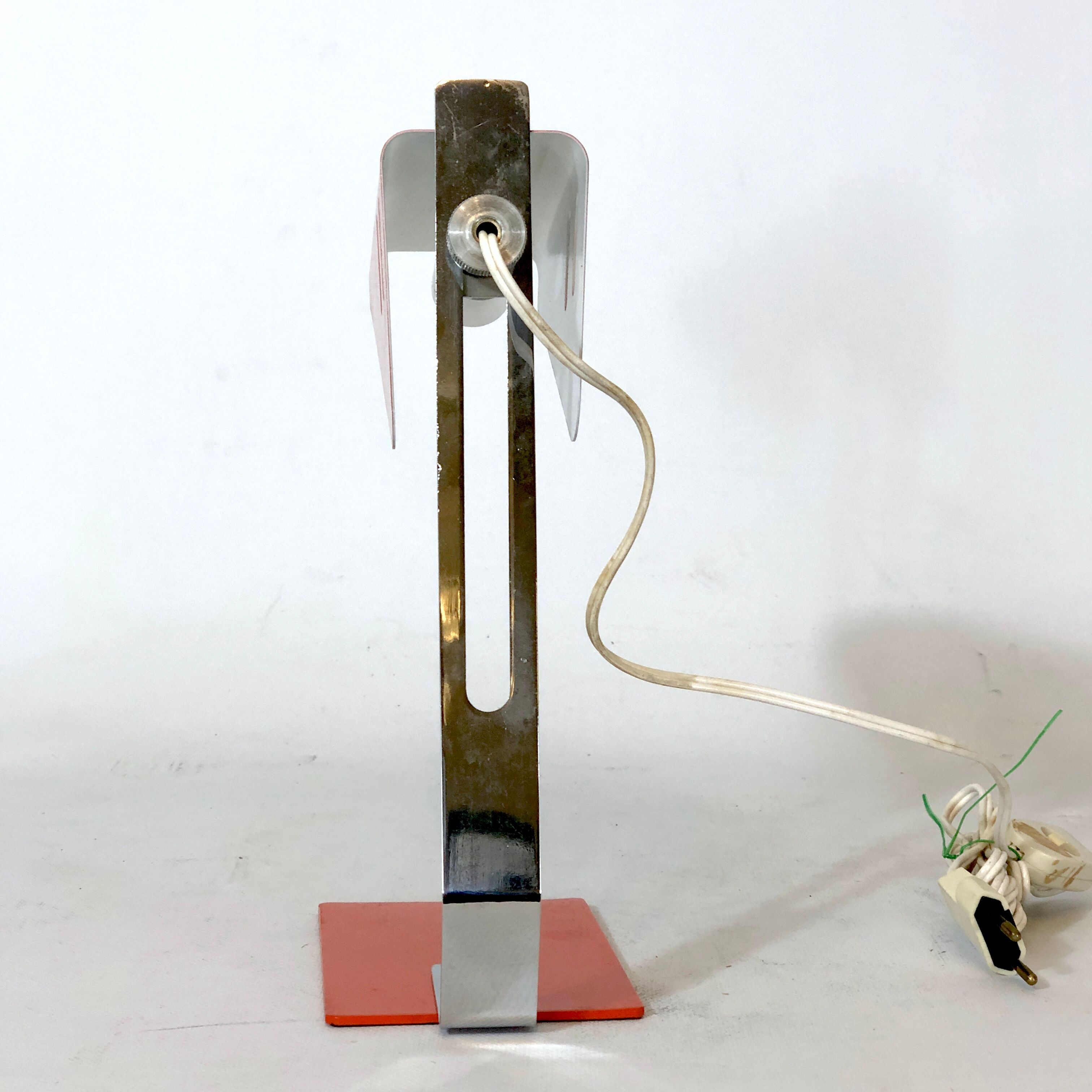Vintage Italian orange metal desk lamp from 1970