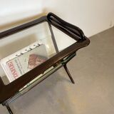 Mahogany side table & magazine holder from 1950'