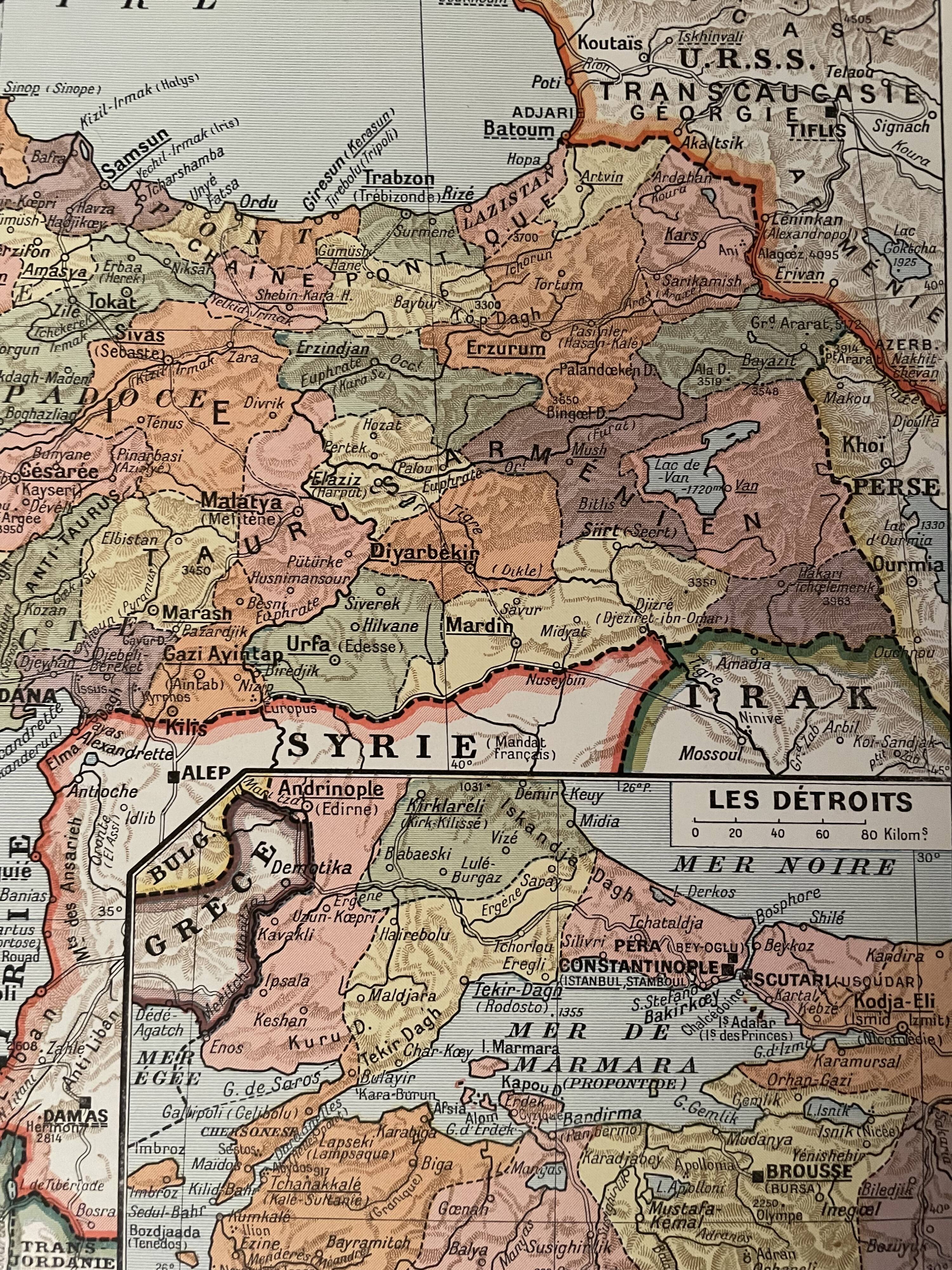Carte sur la Turquie - 1930