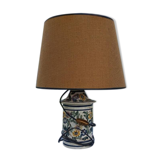 Lampe à poser en céramique peinte à la main – style provençal vintage