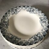 Six hollow plates Terre de Fer