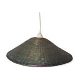 Braided green wicker suspension