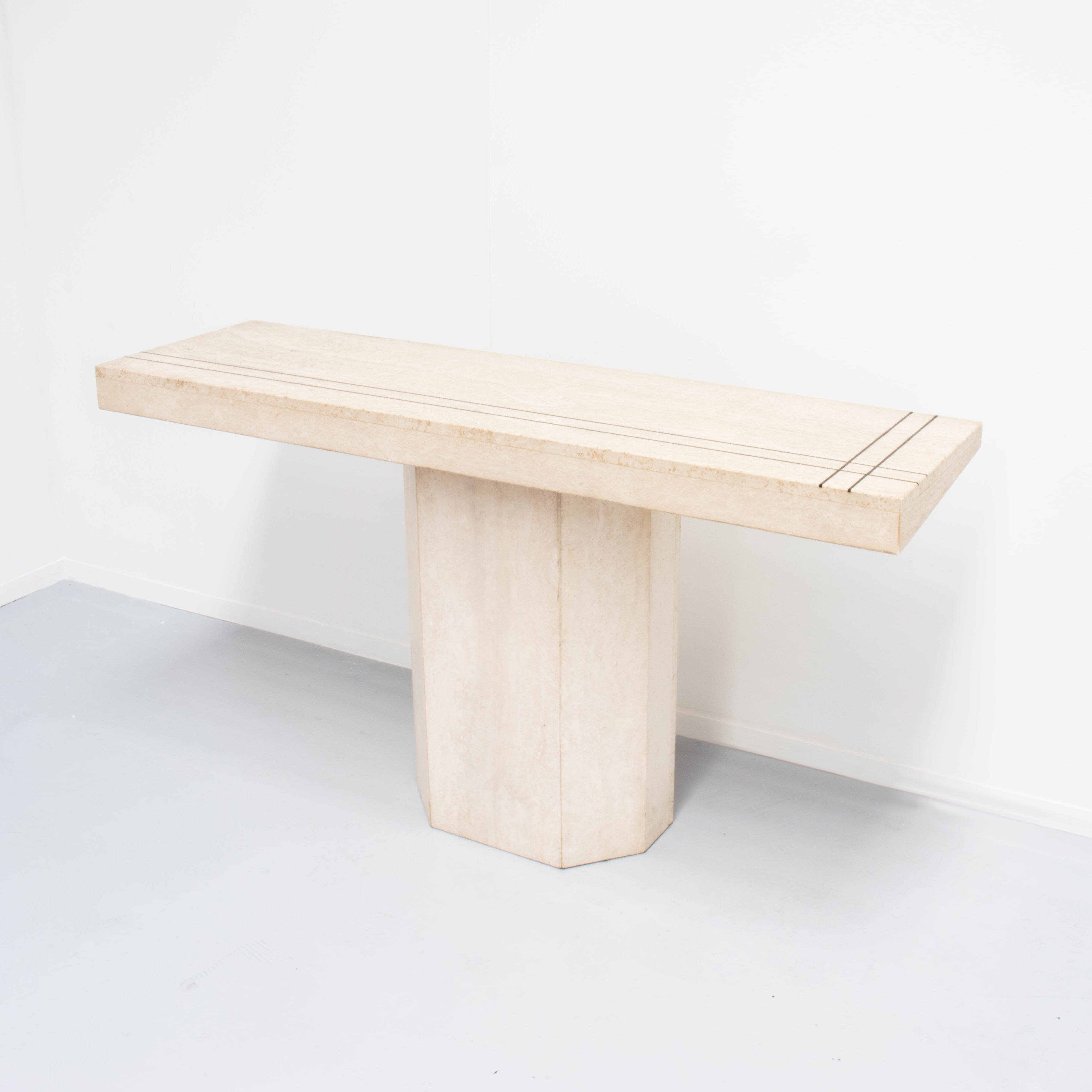 Vintage travertine console table